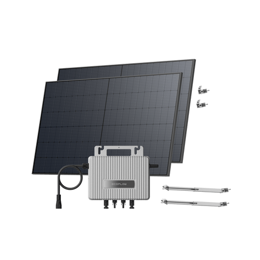 EcoFlow STREAM Adjustable Facade Kit 90° Wall / (1040Wp) 2 × 520W Rigid Solar Panel + STREAM Microinverter / Bracket: Facade