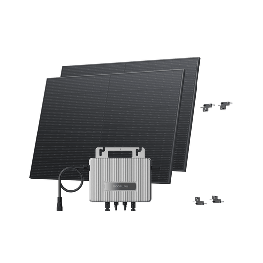 EcoFlow STREAM Adjustable Facade Kit 90° Wall / (800Wp) 2 × 400W Rigid Solar Panel + STREAM Microinverter / Bracket: Facade