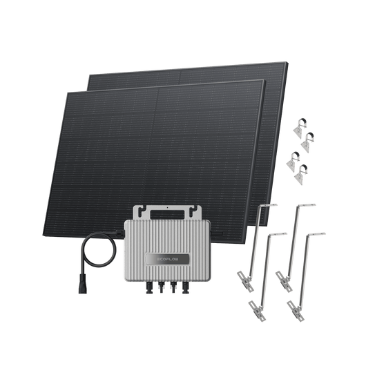EcoFlow STREAM Garden/Ground Kit (900Wp) 2 × 450W Rigid Solar Panel + STREAM Microinverter / Bracket: Adjustable Solar Support