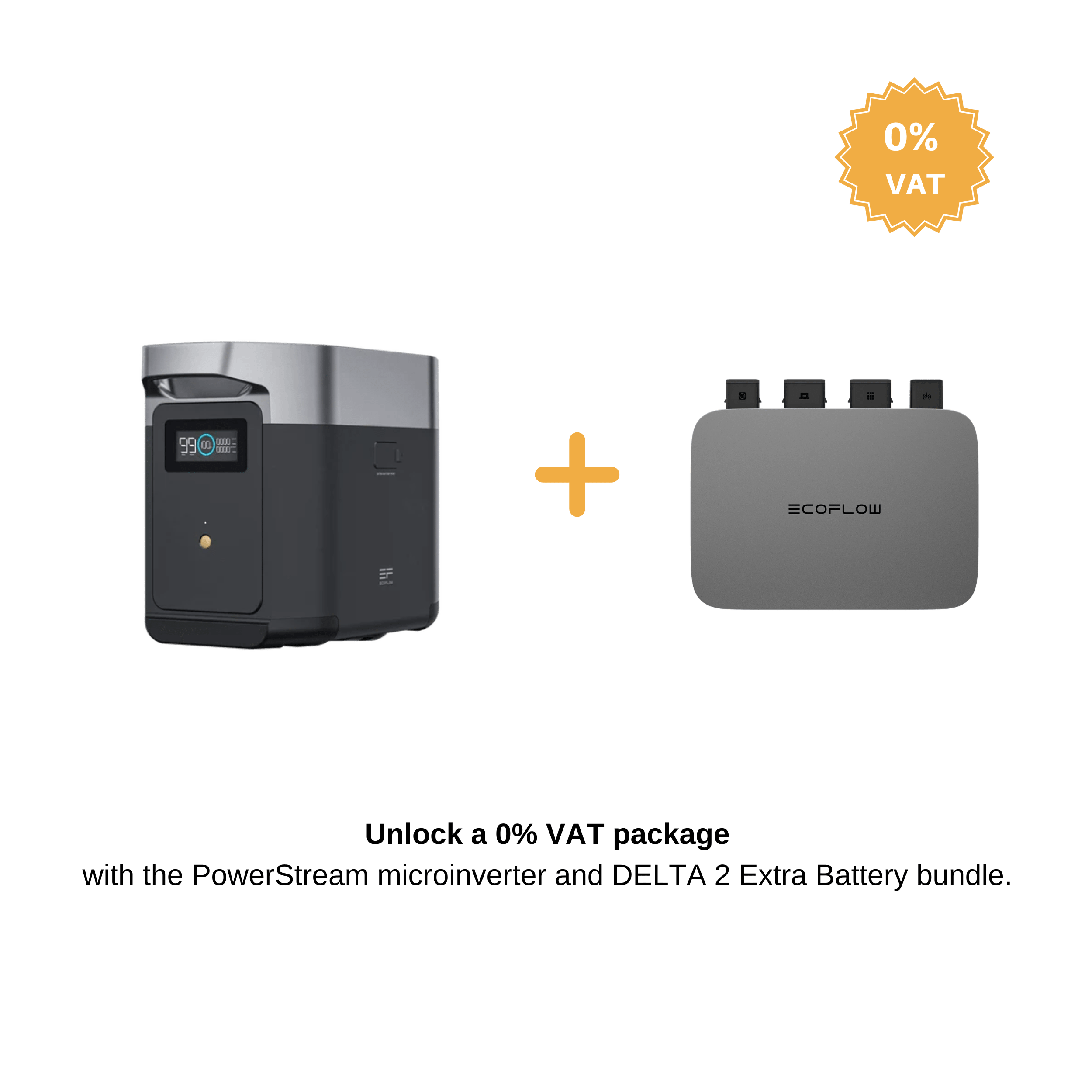 DELTA 2 Smart Extra Battery 0% VAT (Only Germany) DELTA 2 Extra Battery + PowerStream Microinverter 600W (with battery cable)