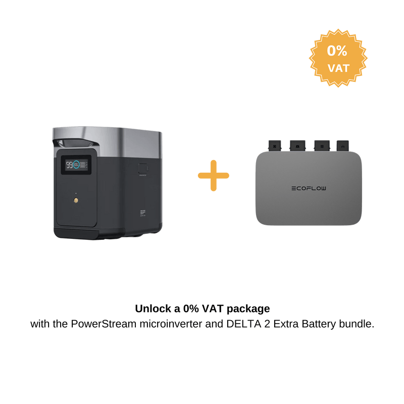 Load image into Gallery viewer, DELTA 2 Smart Extra Battery 0% VAT (Only Germany) DELTA 2 Extra Battery + PowerStream Microinverter 600W (with battery cable)
