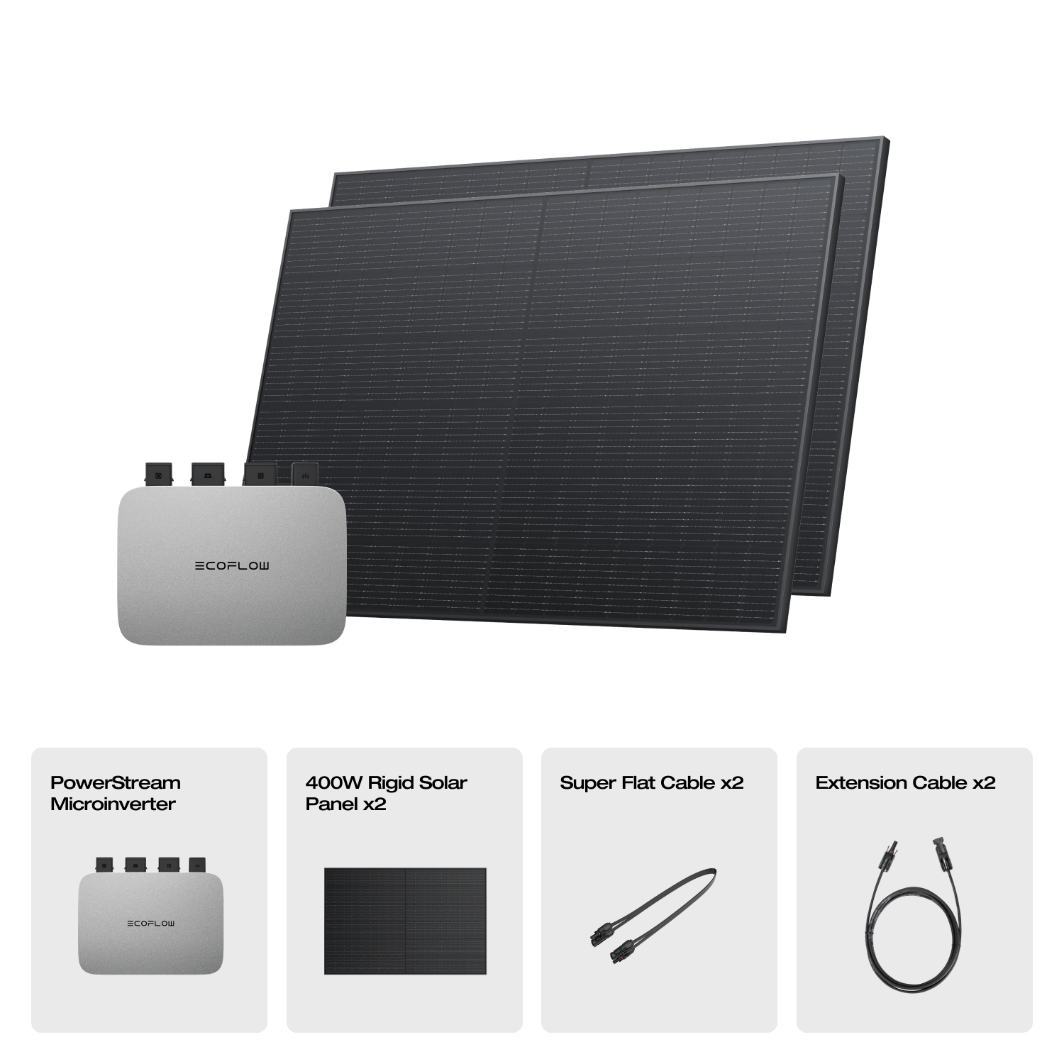 EcoFlow 400W Rigid Solar Panel (2 pieces) PowerStream 600W + 2 x 400W Rigid Solar Panel / With VAT