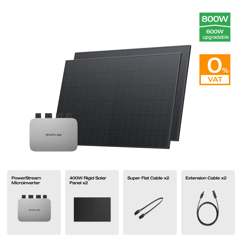 EcoFlow 400W Rigid Solar Panel (2 pieces) 0% VAT (Only Germany) / PowerStream 600 W + 400W Rigid Solar Panel (2 pieces)