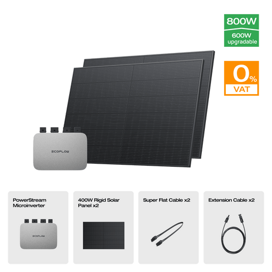EcoFlow 400W Rigid Solar Panel (2 pieces) 0% VAT (Only Germany) / PowerStream 600 W + 400W Rigid Solar Panel (2 pieces)