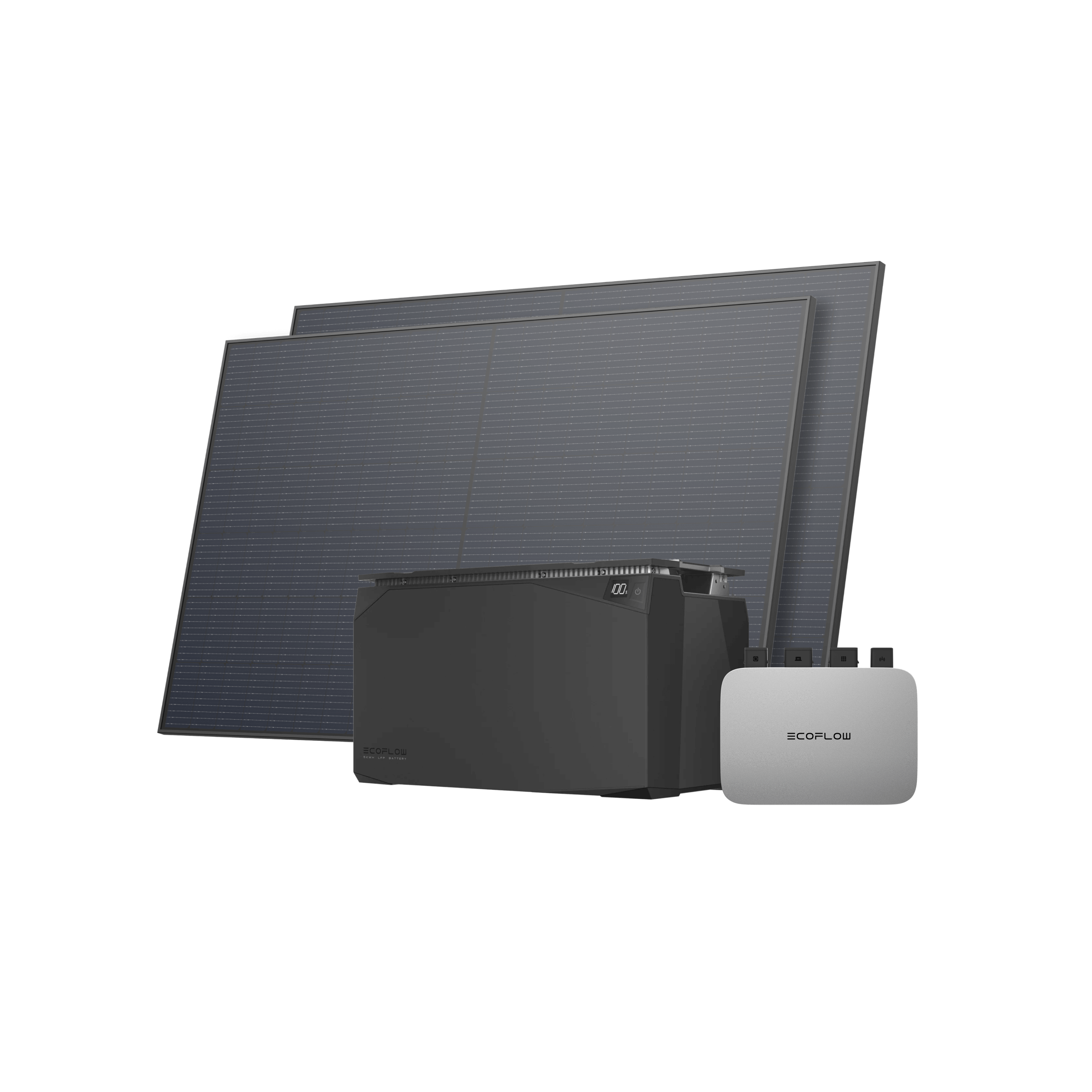 EcoFlow 450W Portable Solar Panel 450W*2 Rigid Solar Panel / PowerStream + Waterproof Battery 5 kWh(BKW DP Cable 0.5m) / Incl. VAT