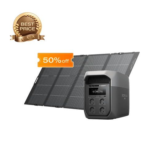 EcoFlow DELTA 3 Max Series (2048Wh) Portable Power Station DELTA 3 Max (2048Wh) / 400W Lightweight Portable Solar Panel