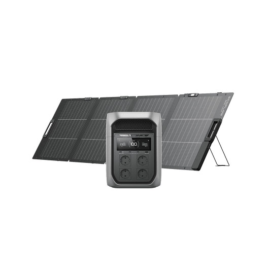 EcoFlow DELTA 3 Max Series (2048Wh) Portable Power Station DELTA 3 Max Plus (2048Wh) / 220W Bifacial Portable Solar Panel