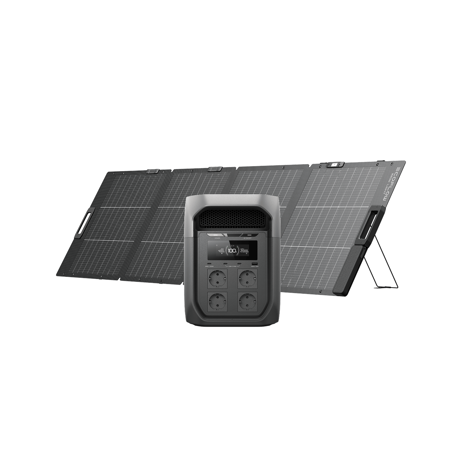 EcoFlow DELTA 3 Max Series (2048Wh) Portable Power Station DELTA 3 Max (2048Wh) / 220W Bifacial Portable Solar Panel