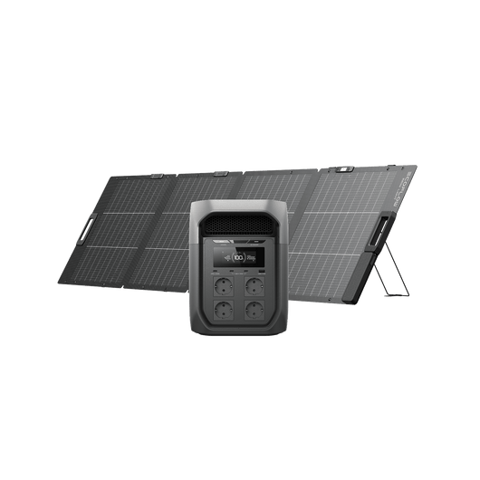 EcoFlow DELTA 3 Max Series (2048Wh) Portable Power Station DELTA 3 Max (2048Wh) / 220W Bifacial Portable Solar Panel