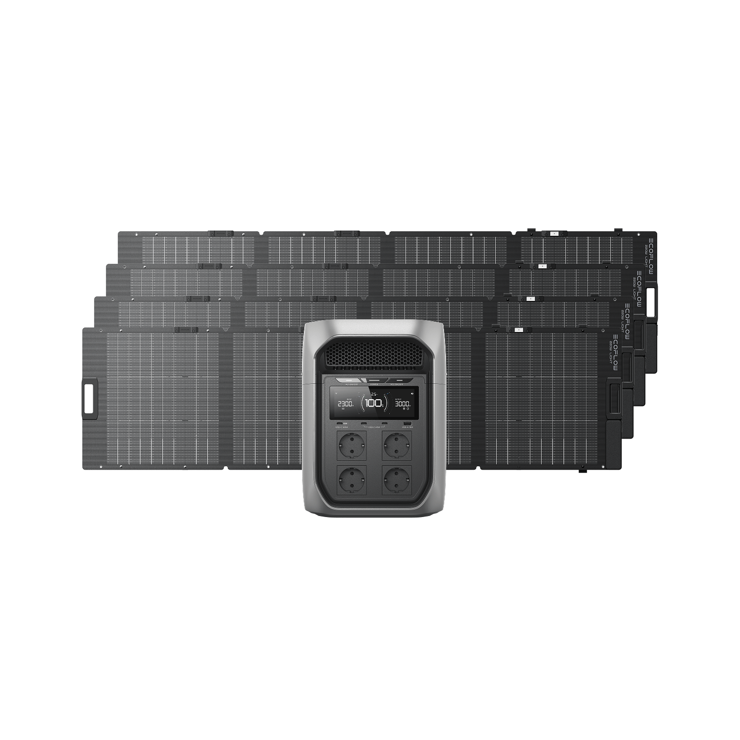 EcoFlow DELTA 3 Max Series Solar Generator (PV220W) DELTA 3 Max Plus / 4*NextGen 220W Bifacial Portable Solar Panel