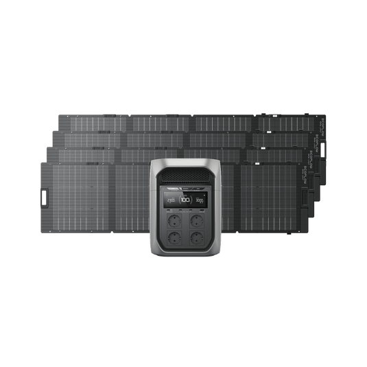 EcoFlow DELTA 3 Max Series Solar Generator (PV220W) DELTA 3 Max Plus / 4*NextGen 220W Bifacial Portable Solar Panel
