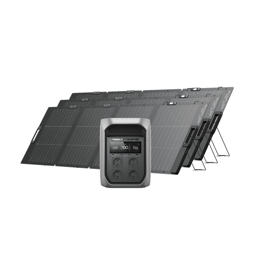 EcoFlow DELTA 3 Max Series Solar Generator (PV220W) DELTA 3 Max Plus / 3*220W Bifacial Portable Solar Panel
