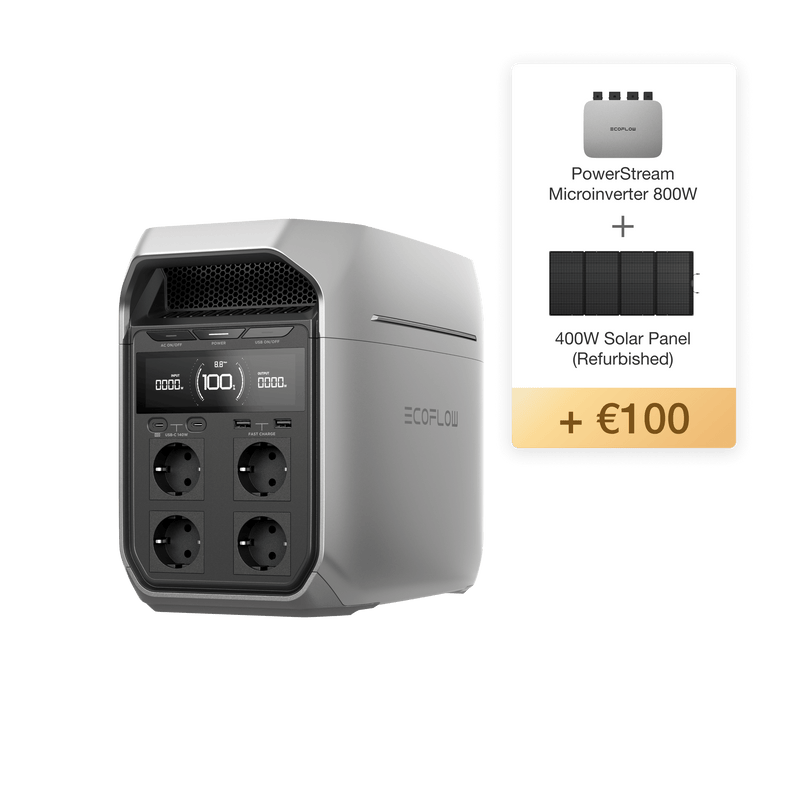 Load image into Gallery viewer, EcoFlow DELTA 3 Series Portable Power Station 0% VAT (Only DE) DELTA 3 Plus + Free PowerStream and 400W Portable Solar Panel (Refurbished) / No Accessory
