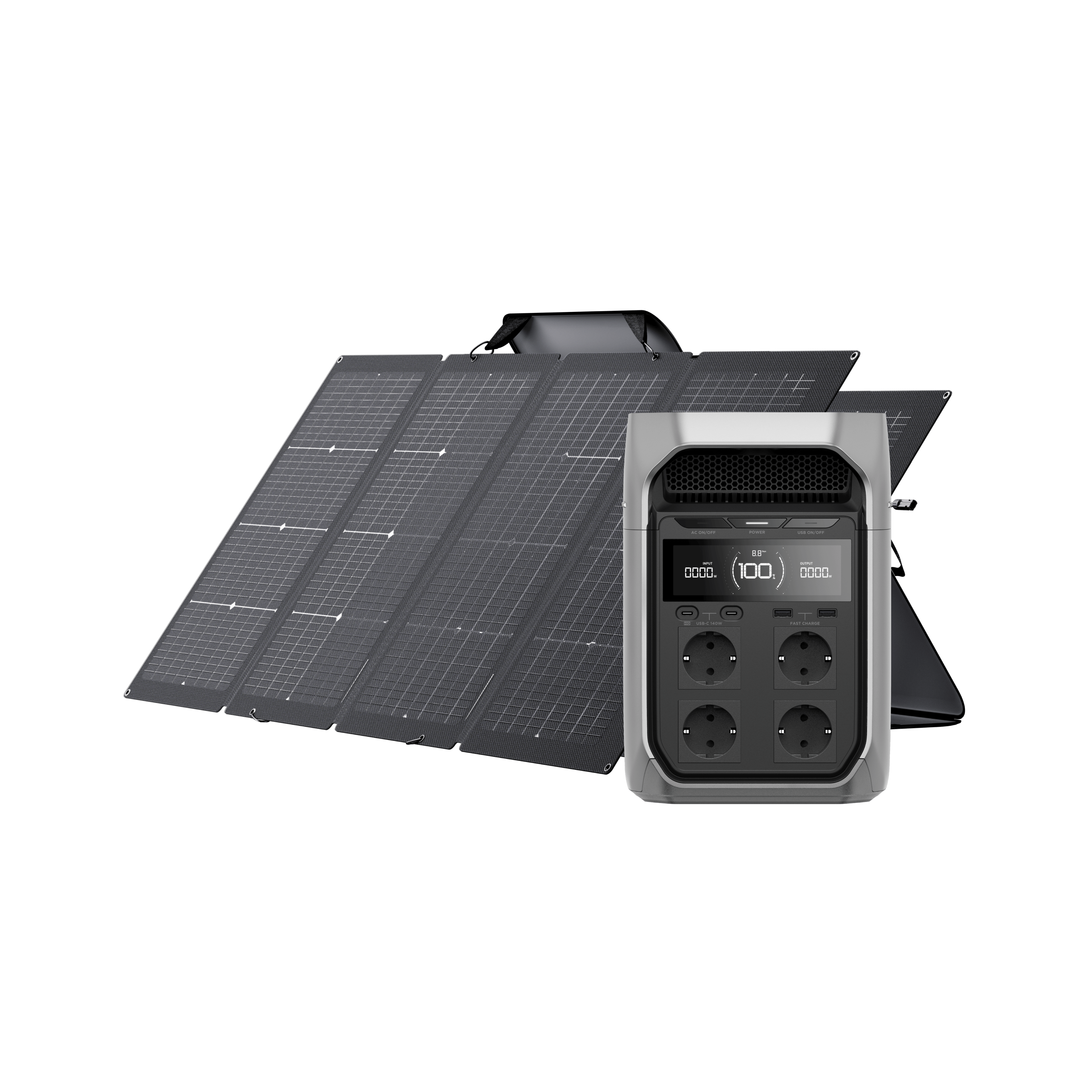 EcoFlow DELTA 3 Series Solar Generator (PV220W) DELTA 3 Plus / 2*220W Portable Solar Panel