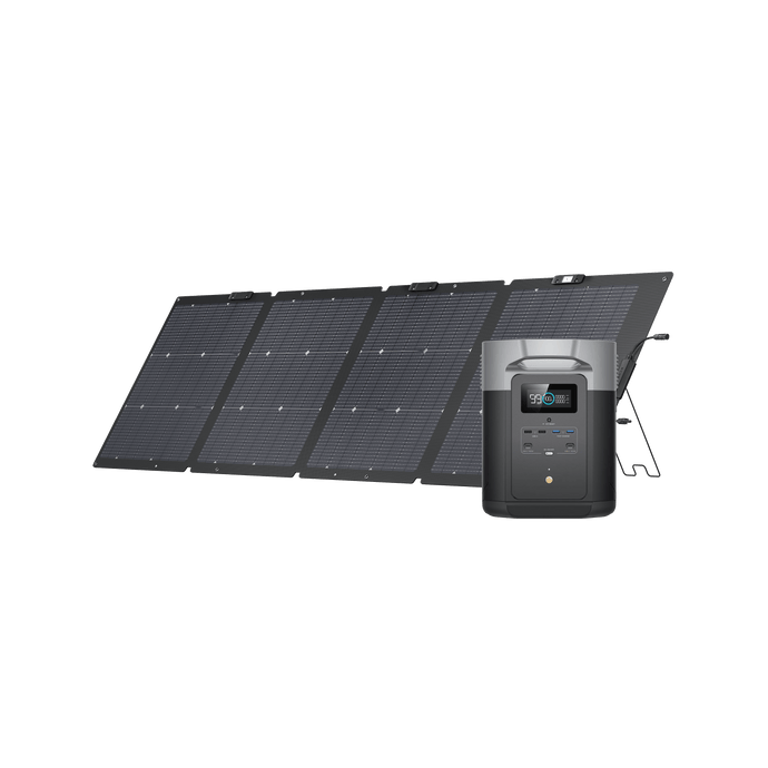 EcoFlow DELTA Max Portable Power Station 2000 + NextGen 220W Bifacial Portable Solar Panel