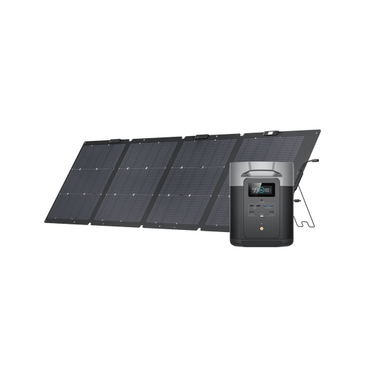 EcoFlow DELTA Max Portable Power Station 2000 + NextGen 220W Bifacial Portable Solar Panel