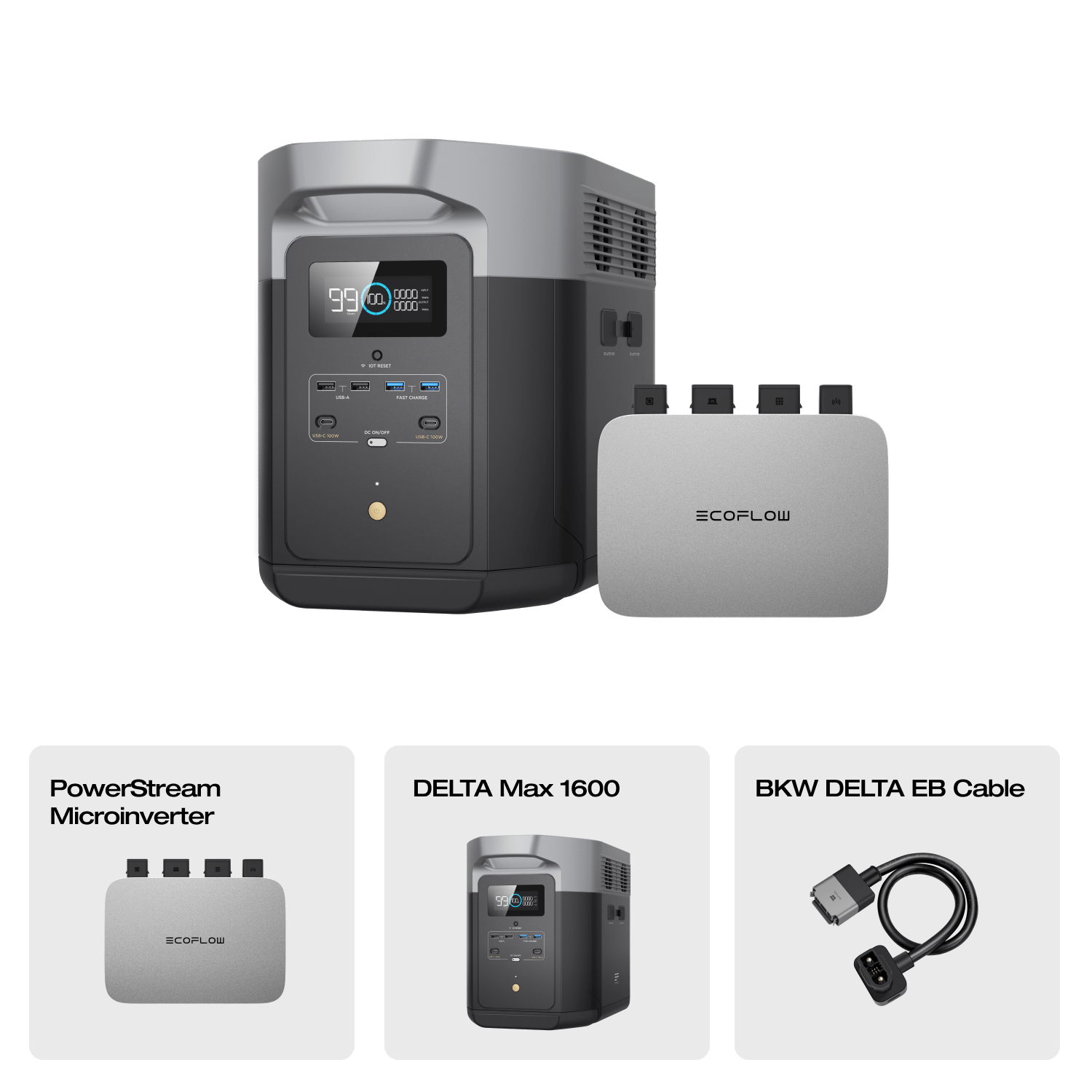 EcoFlow DELTA Max Portable Power Station (Refurbished) DELTA Max 1600 (Refurbished) + PowerStream 800 W