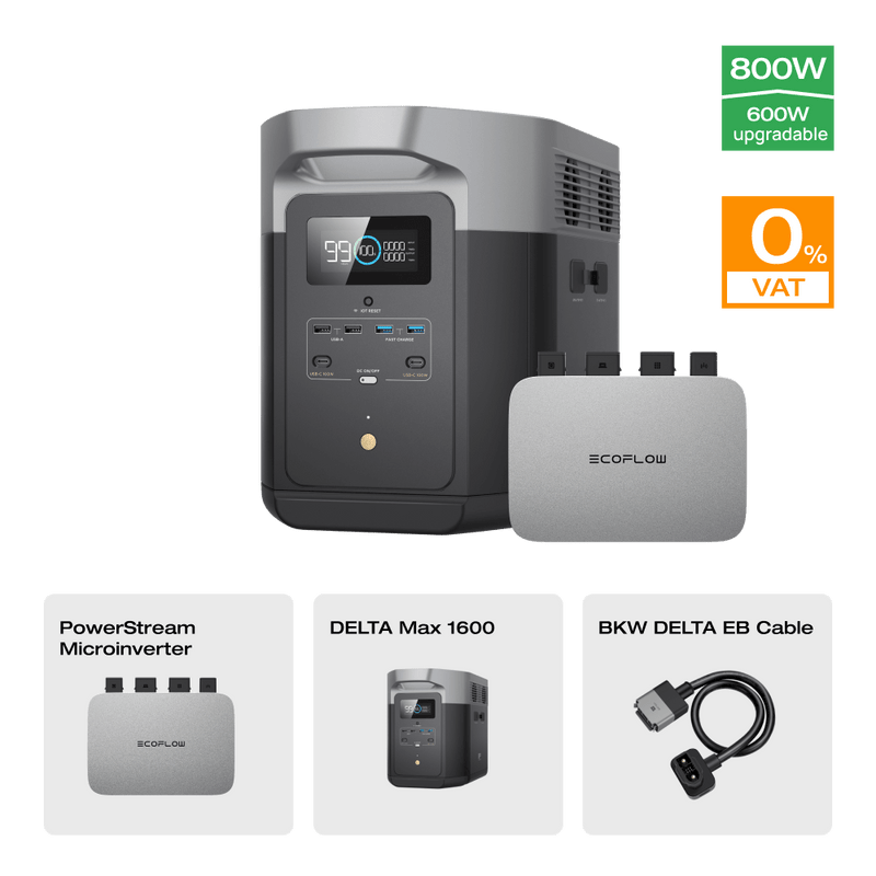 Load image into Gallery viewer, EcoFlow DELTA Max Portable Power Station (Refurbished) 0% VAT (Only Germany) DELTA Max 1600 (Refurbished) + PowerStream 600 W（Member-only）
