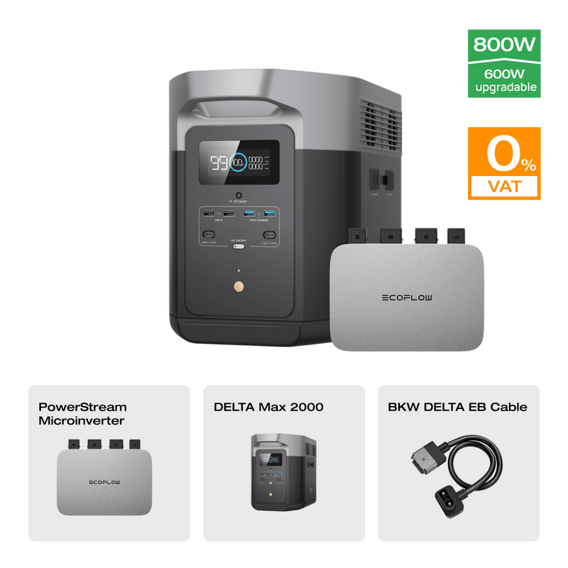 Load image into Gallery viewer, EcoFlow DELTA Max Portable Power Station (Refurbished) 0% VAT (Only Germany) DELTA Max 2000 (Refurbished) + PowerStream 800 W（Member-only）
