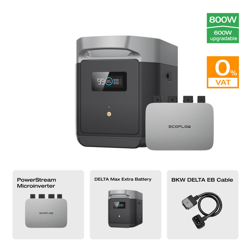 Load image into Gallery viewer, EcoFlow DELTA Max Smart Extra Battery 0% VAT (Only Germany) DELTA Max Extra Battery + PowerStream Microinverter 600W
