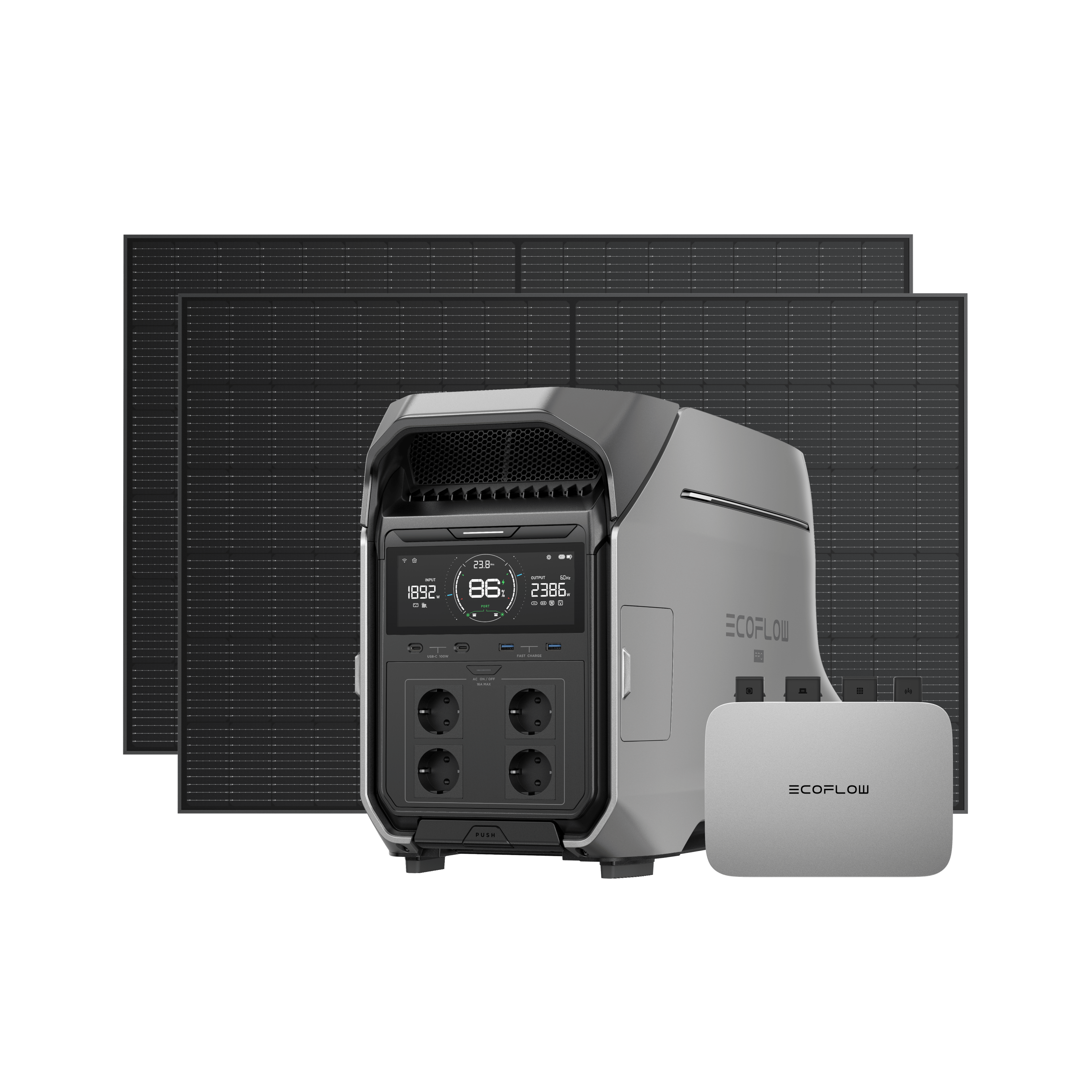 EcoFlow DELTA Pro 3 Portable Power Station 0% VAT (Only DE) DELTA Pro 3 + PowerStream Microinverter 800W (with battery cable) + 400W Rigid Solar Panel (2 pieces)