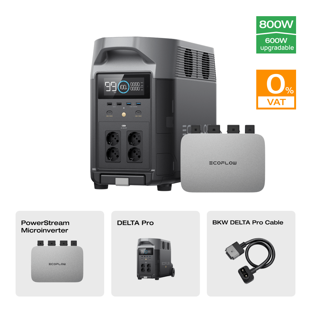 EcoFlow DELTA Pro Portable Power Station (Refurbished) 0% VAT (Only Germany) DELTA Pro (Refurbished) + PowerStream 600 W（Member-only）