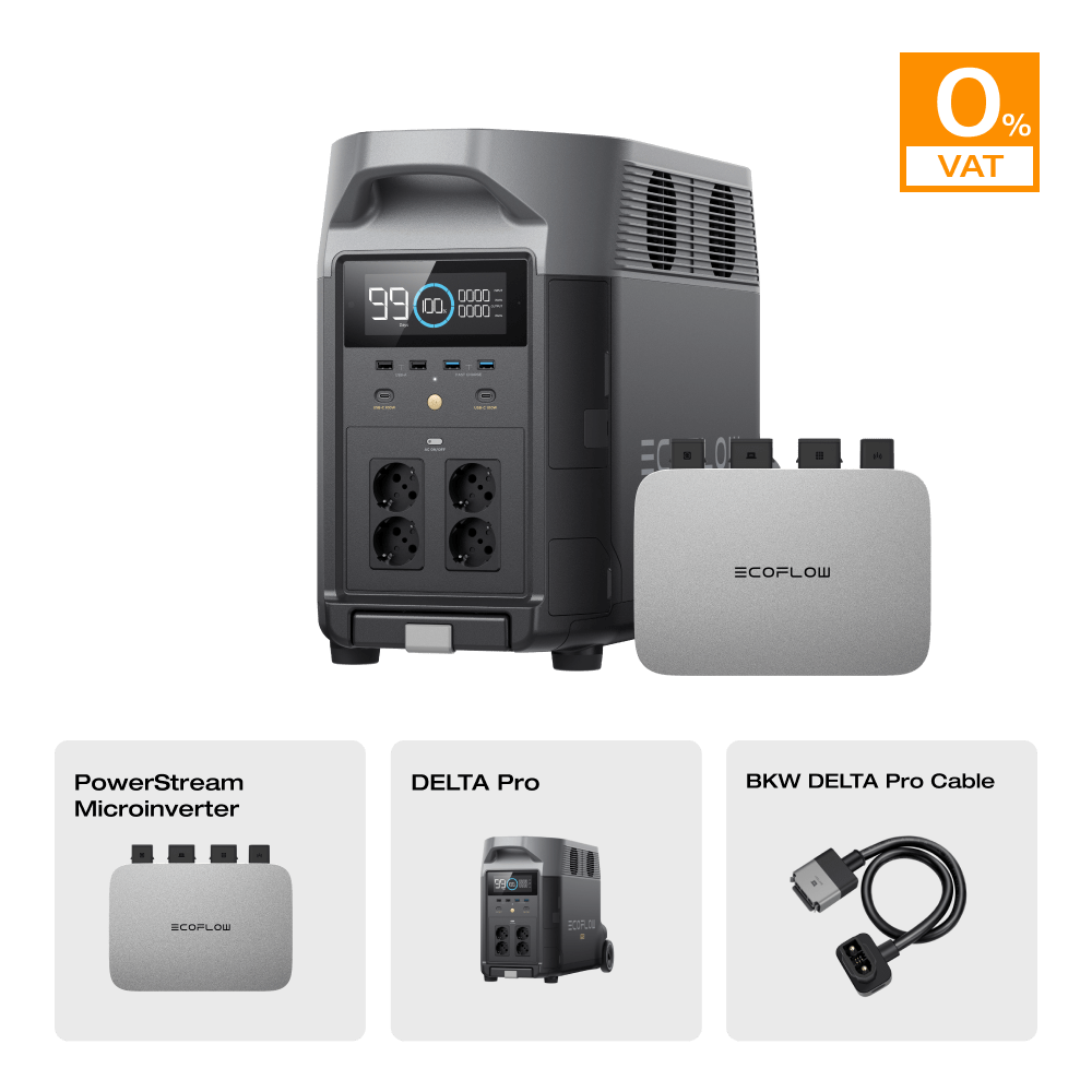 EcoFlow DELTA Pro Portable Power Station (Refurbished) 0% VAT (Only Austria) DELTA Pro (Refurbished) + PowerStream 800 W（Member-only）