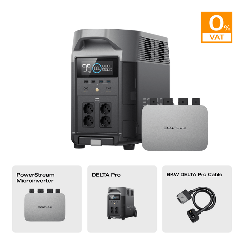Load image into Gallery viewer, EcoFlow DELTA Pro Portable Power Station (Refurbished) 0% VAT (Only Austria) DELTA Pro (Refurbished) + PowerStream 800 W（Member-only）
