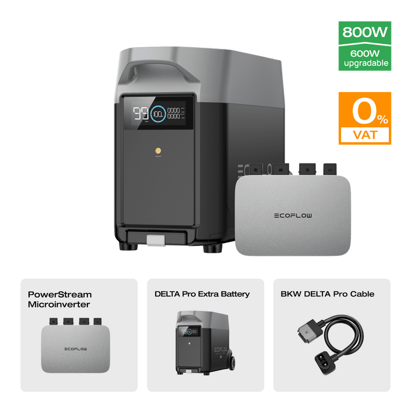 Load image into Gallery viewer, EcoFlow DELTA Pro Smart Extra Battery 0% VAT (Only Germany) DELTA Pro Extra Battery + PowerStream Microinverter 600W
