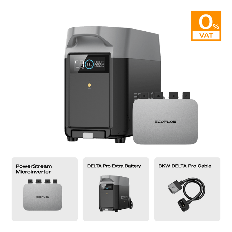Load image into Gallery viewer, EcoFlow DELTA Pro Smart Extra Battery 0% VAT (Only Austria) DELTA Pro Extra Battery + PowerStream Microinverter 800W
