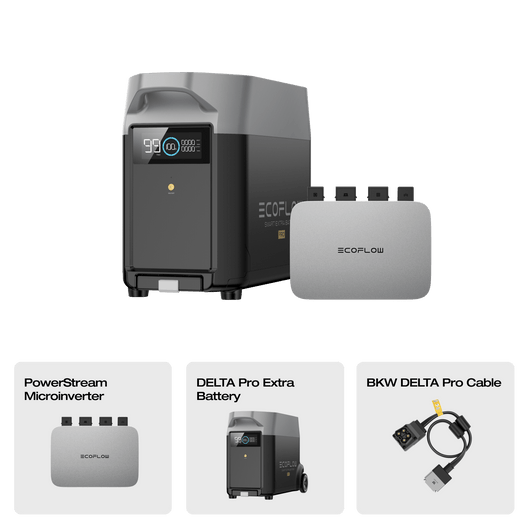 EcoFlow DELTA Pro Smart Extra Battery (Recommended Accessory) DELTA Pro Extra Battery + PowerStream Microinverter 600W
