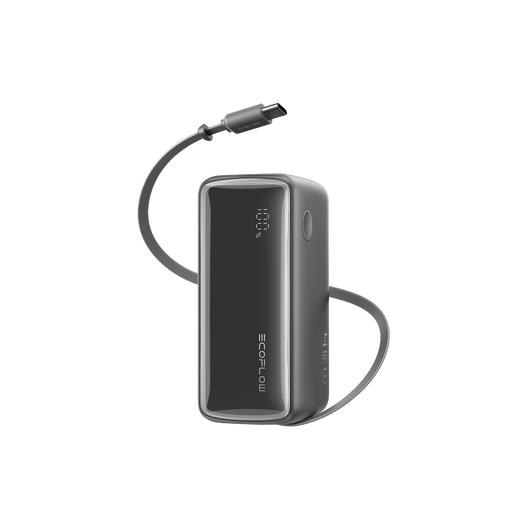 EcoFlow RAPID Power Bank (10K, 45W, Retractable Cable) Black