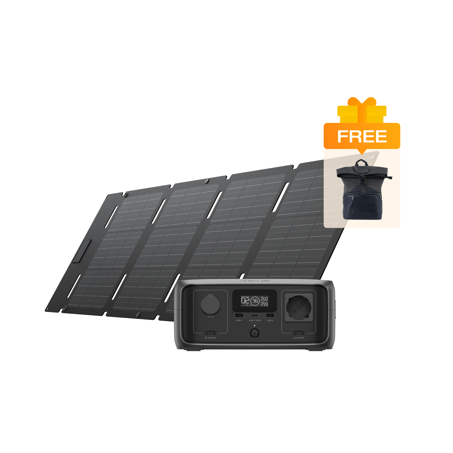 EcoFlow RIVER 3 Portable Power Station RIVER 3 + 45W Solar Panel (Type-C)