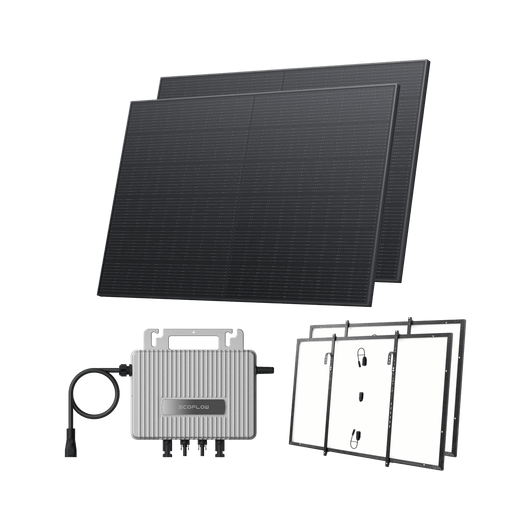 EcoFlow STREAM Balcony Kit Glass Balcony / (800Wp) 2 × 400W Rigid Solar Panel + STREAM Microinverter / Bracket: Semi-enclosed Balcony