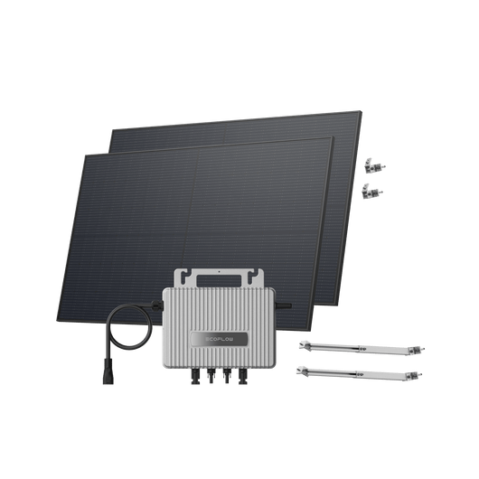 EcoFlow STREAM Balcony Solar System STREAM Microinverter + 2 x 450 W Rigid Solar Panel / Bracket Adjustable: Facade