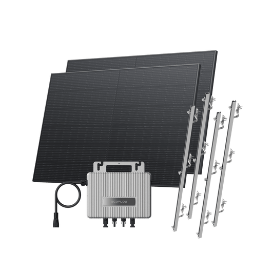 EcoFlow STREAM Balcony Solar System STREAM Microinverter + 2 x 400 W Rigid Solar Panel / Bracket: Pitched Roof