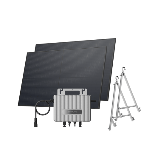EcoFlow STREAM Balcony Solar System STREAM Microinverter + 2 x 450 W Rigid Solar Panel / Bracket: Semi-enclosed Balcony
