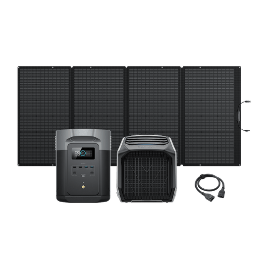 EcoFlow WAVE 2 + DELTA 2 Max WAVE 2 + DELTA 2 Max + 400W Portable Solar Panel + XT150