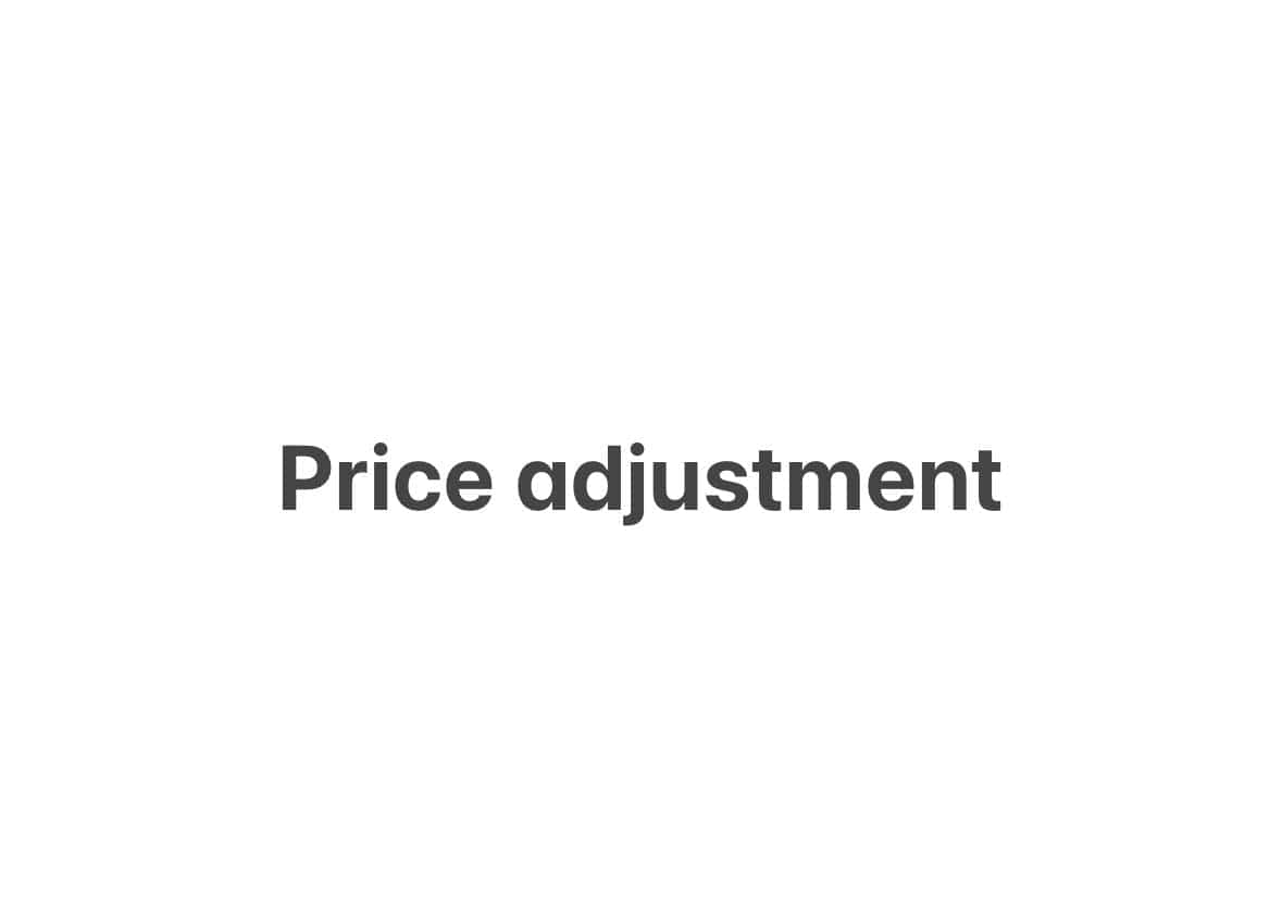 Price adjustment